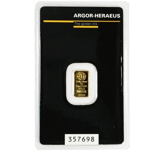 Buy 1 Gram Argor Heraeus Gold Bar