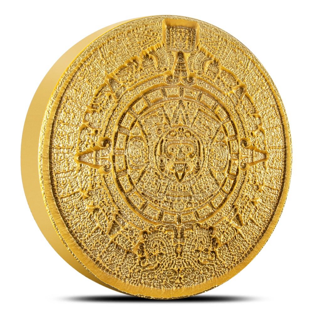 1 Kilo Aztec Sun Stone Silver Stacker