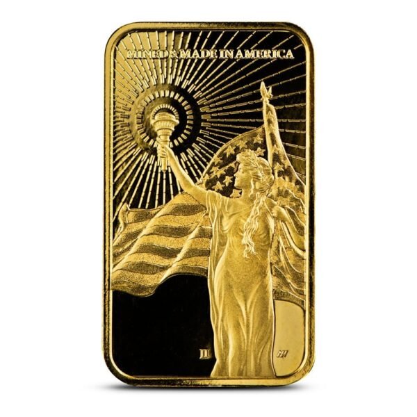 1 oz American Reserve Columbia Goddess Gold Bar (New) - Image 3