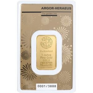 1 oz Argor Heraeus Lunar Rat Gold Bar (New w/ Assay)