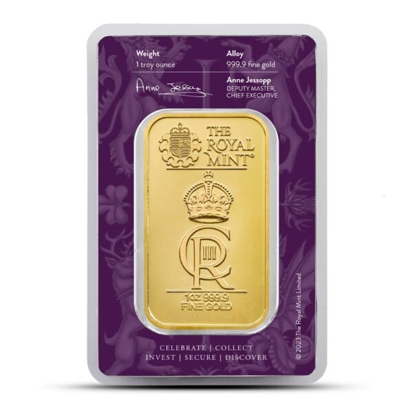1 oz British Gold The Royal Celebration Bar (New w/ Assay) - Image 2