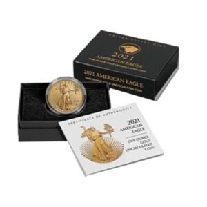 1 oz Burnished American Gold Eagle Coin (Random Year, Box + CoA)