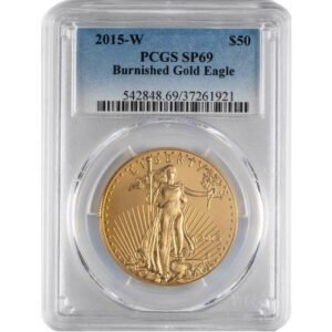 1 oz Burnished American Gold Eagle Coin SP69 (Random Year, Varied Label, PCGS or NGC)