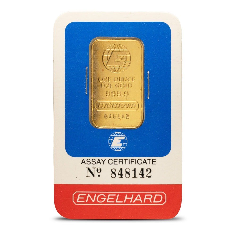 1 oz Engelhard Gold Bar For Sale