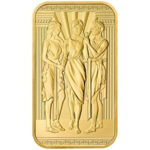 1 oz Great Britain The Great Engravers Collection Three Graces Gold Bar (New/ Assay)