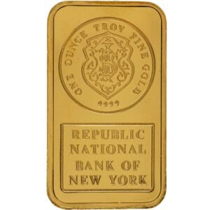 Buy 1 oz Johnson Matthey Gold Bar (Republic Bank of New York Design)