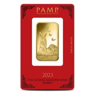 1 oz PAMP Suisse Lunar Rabbit Gold Bar (New w/ Assay)