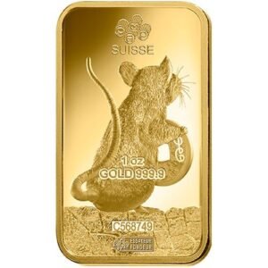 1 oz PAMP Suisse Lunar Rat Gold Bar (New w/ Assay)