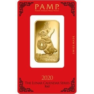 1 oz PAMP Suisse Lunar Rat Gold Bar (New w/ Assay)