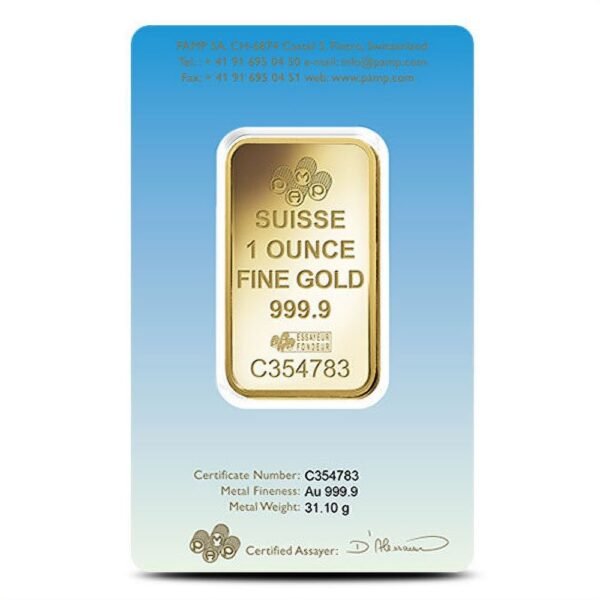 1 oz Pamp Suisse Ka Bah Mecca Gold Bar (New w/ Assay) - Image 2