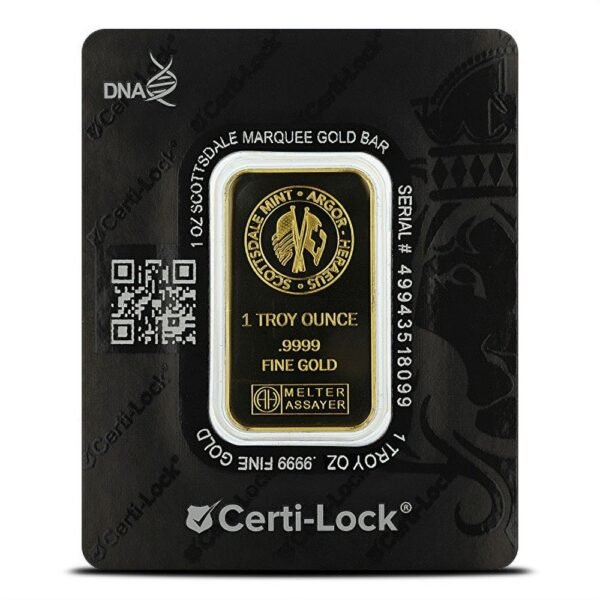 Buy 1 oz Scottsdale Marquee Gold Bar (w/ Assay) - Image 2
