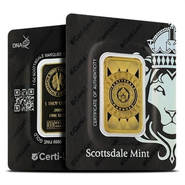 Buy 1 oz Scottsdale Marquee Gold Bar (w/ Assay) - Image 3