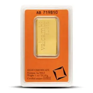 1 oz Valcambi Gold Bar For Sale (New w/ Assay)