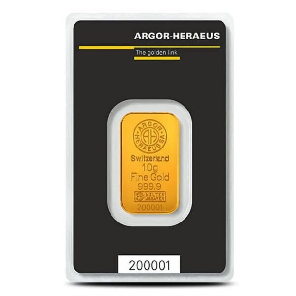 10 Gram Argor Heraeus Kinebar Gold Ba