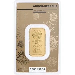 10 Gram Argor Heraeus Lunar Rat Gold Bar (New w/ Assay)