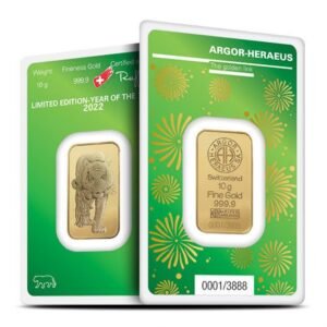 Buy 10 Gram Argor Heraeus Lunar Tiger Gold Bar (New w/ Assay)