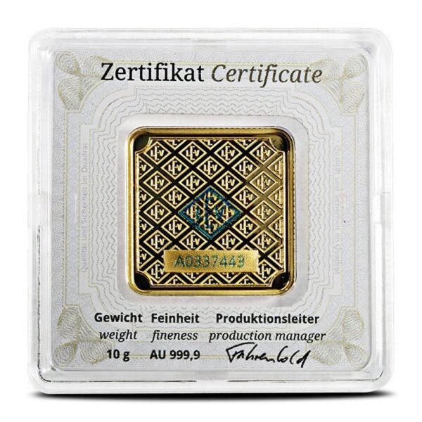 Buy 10 Gram Geiger Square Gold Bar (New w/ Assay) - Image 2