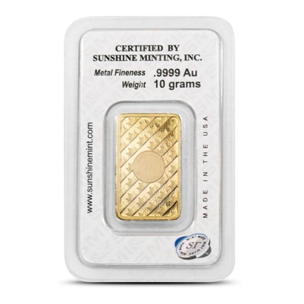 Buy 10 Gram Sunshine Gold Bar (New w/ Assay, MintMark SI) - Image 2