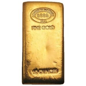 Buy 10 oz Johnson Matthey Gold Bar (Varied)