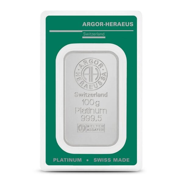 100 Gram Argor Heraeus Platinum Bar