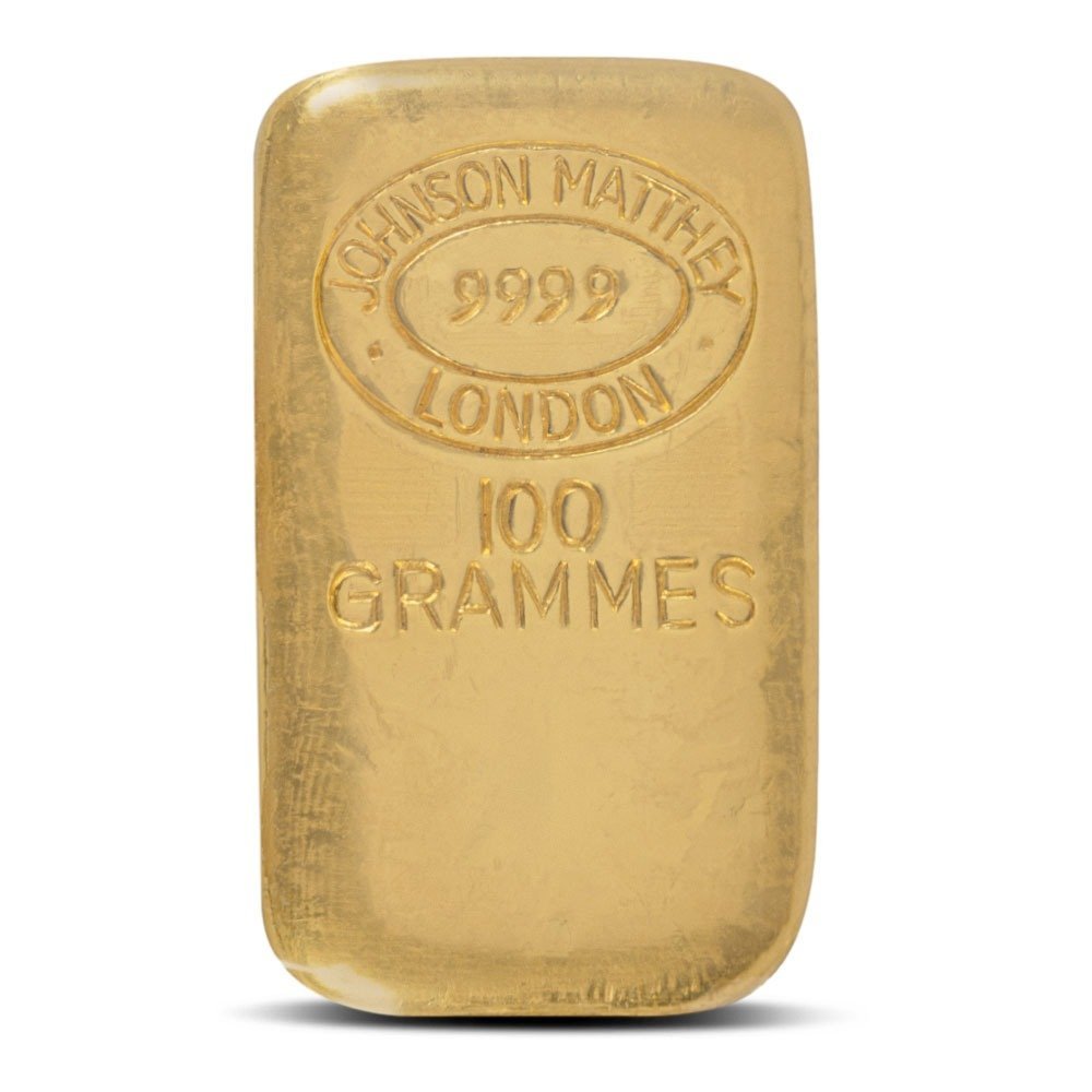 Buy 100 Gram Johnson Matthey Gold Bar