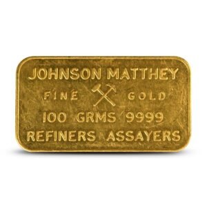 100 Gram Johnson Matthey Pressed Gold Bar