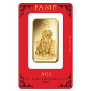 100 Gram PAMP Suisse Lunar Dog Gold Bar (New w/ Assay)