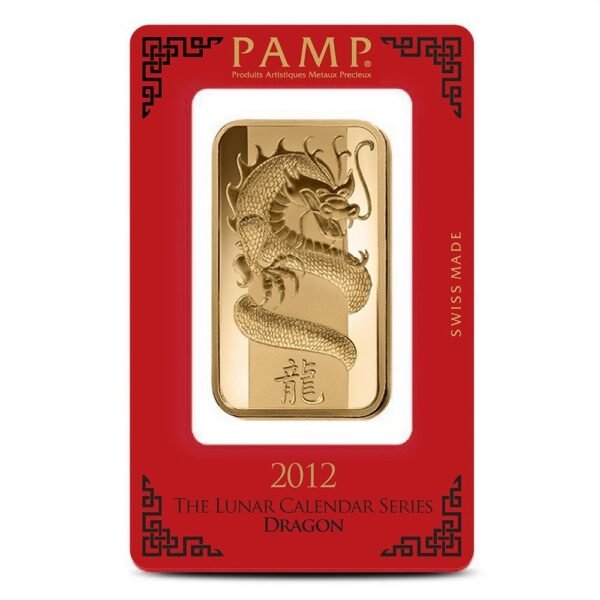 Buy 100 Gram PAMP Suisse Lunar Dragon Gold Bar (New w/ Assay) - Image 2