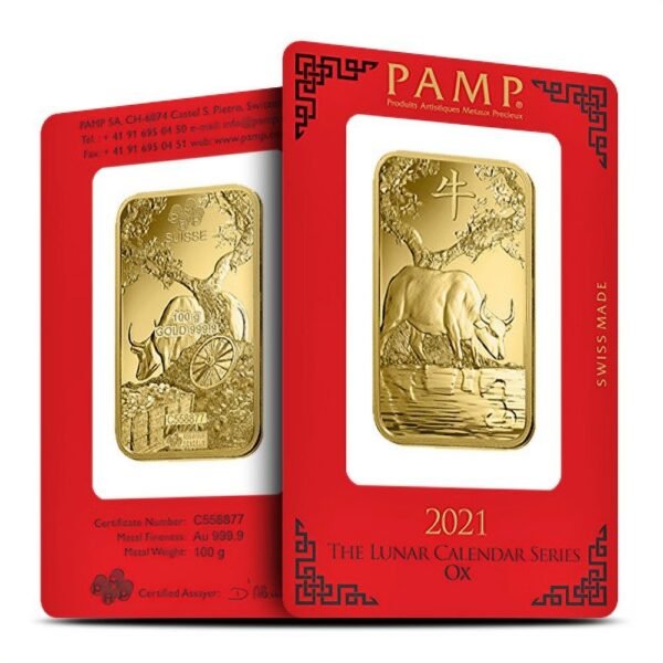 100 Gram PAMP Suisse Lunar Ox Gold