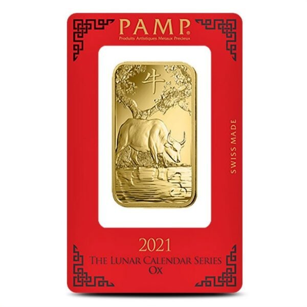 100 Gram PAMP Suisse Lunar Ox Gold Bar (New w/ Assay) - Image 2