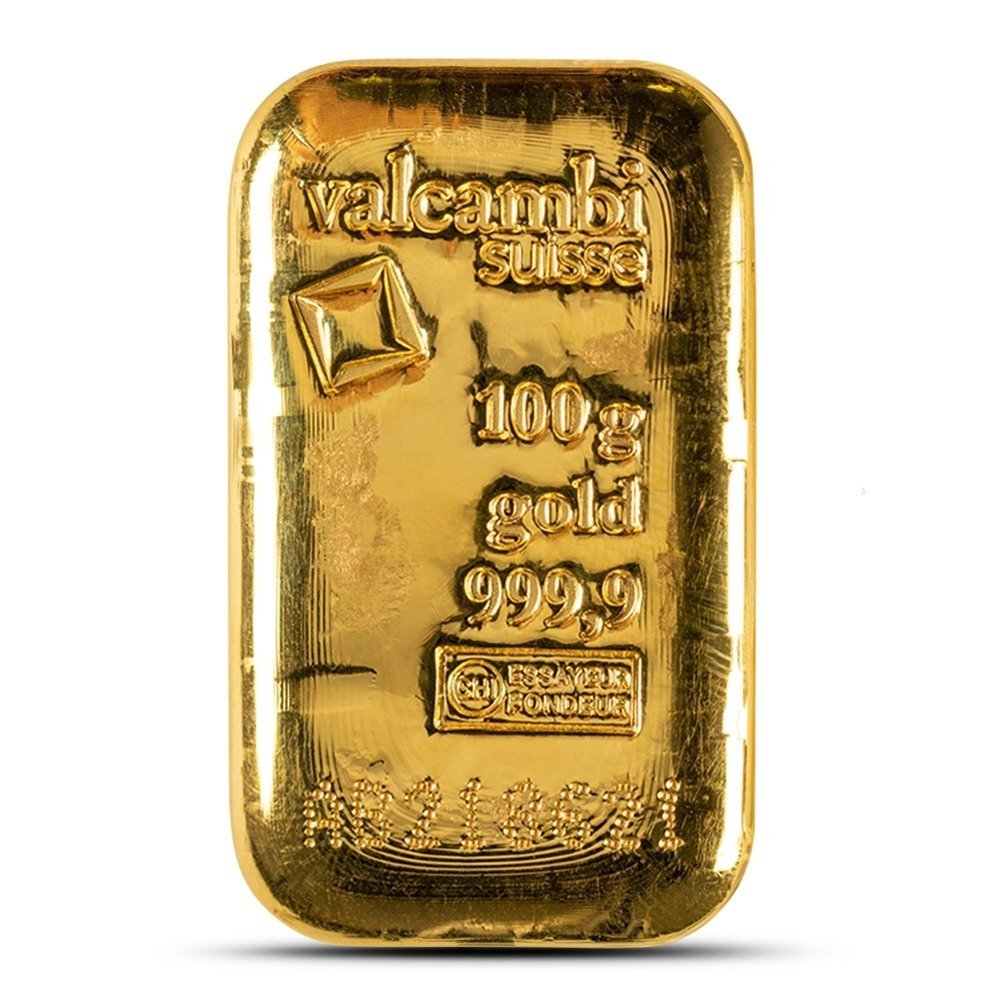 Buy 100 Gram Valcambi Cast Gold Bar