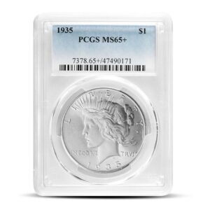 1935 Peace Silver Dollar Coins PCGS MS65+