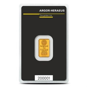 Buy 2 Gram Argor Heraeus Gold Bar (New w/ Assay)