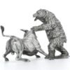 20 oz Antique Finish Bull and Bear Si