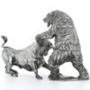 20 oz Antique Finish Bull and Bear Silver Statue Set (New, Box + CoA) - Image 2