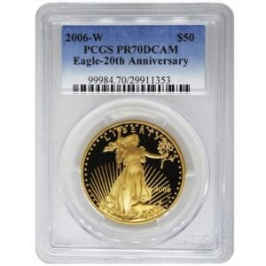 2006-W 1 oz Proof American Gold Eagle Coin PCGS PR70 DCAM 20th Anniversary