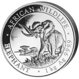 2016 1 Kilo Somalia Silver Elephant Coin (BU, In Capsule)