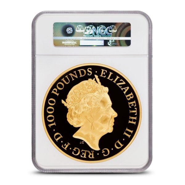 2017 1 Kilo Proof British Gold Queen’s Beast Unicorn Coin NGC PF70 UCAM First 3 Struck - Image 2