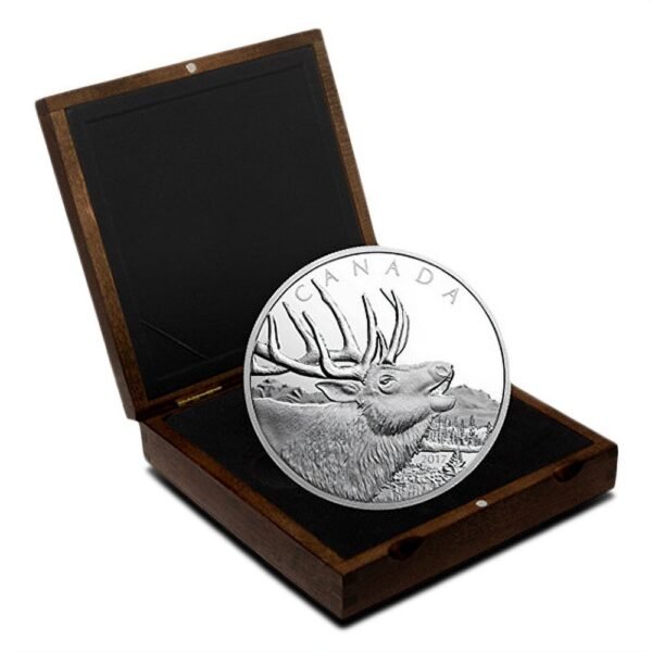 2017 500 Gram Proof $125 Canadian Silver Elk Coin (Box + CoA) - Image 3
