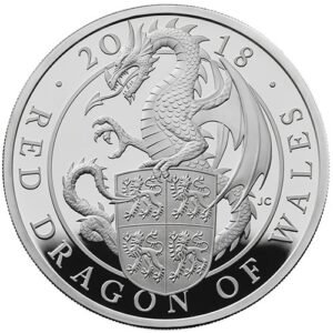 2018 1 Kilo Proof British Silver Queen’s Beast Dragon Coin (Box + CoA)