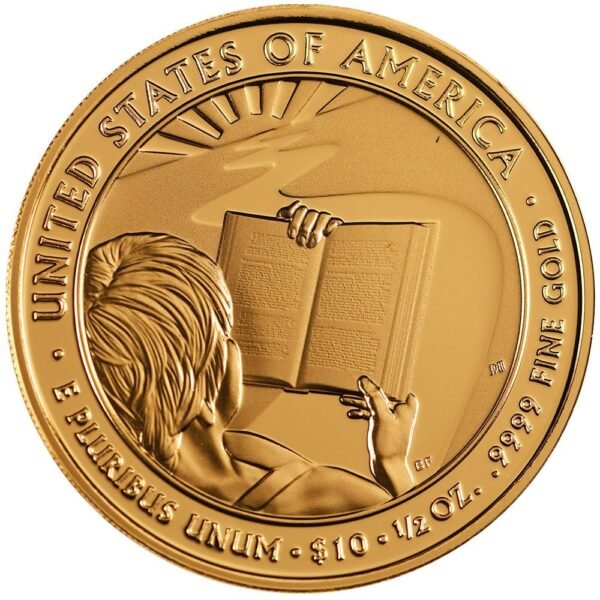 2020-W 1/2 oz US Mint First Spouse Barbara Bush Gold Coin (Box + CoA) - Image 2
