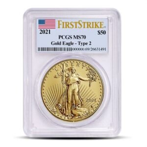 2021 1 oz American Gold Eagle Coin PCGS MS70 FS (Type 2)