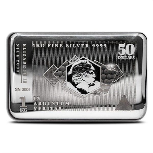 1 Kilo Niue Silvernote Rectangular Si