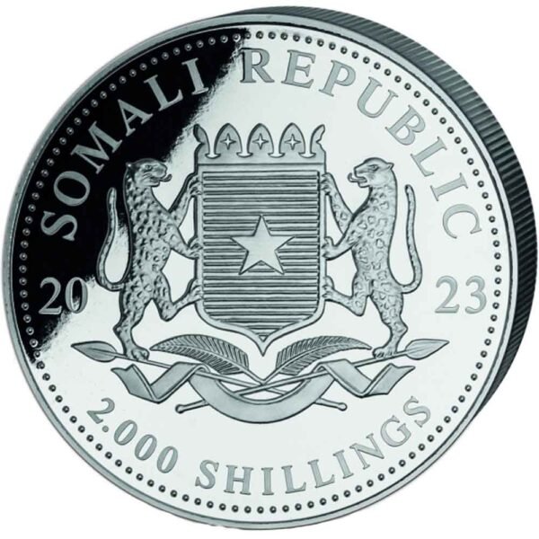 2023 1 Kilo Proof Somalia Silver Elephant Jubilee Coin (Box + CoA) - Image 4
