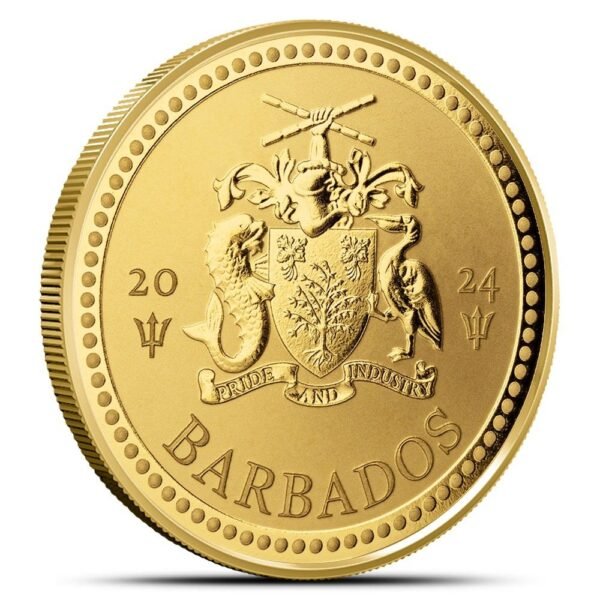 2024 1 oz Barbados Gold Trident Coin (BU) - Image 2