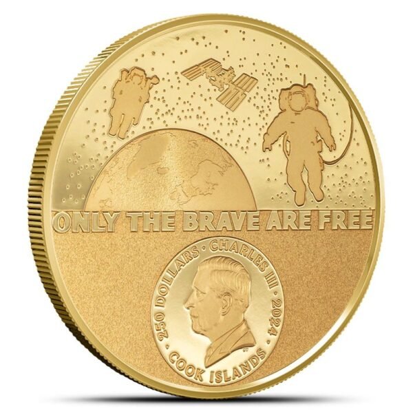 2024 1 oz Proof Cook Islands Gold Real Hero Astronaut Coin - Image 2