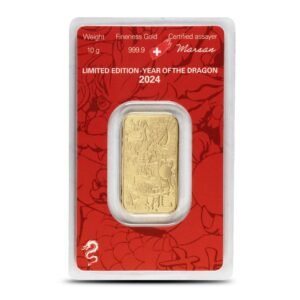 2024 10 Gram Argor Heraeus Lunar Dragon Gold Bar (New w/ Assay)