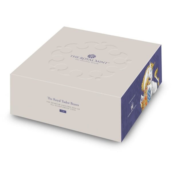 2024 10 oz Proof British Silver Tudor Beasts The Seymour Unicorn Coin (Box + CoA) - Image 4