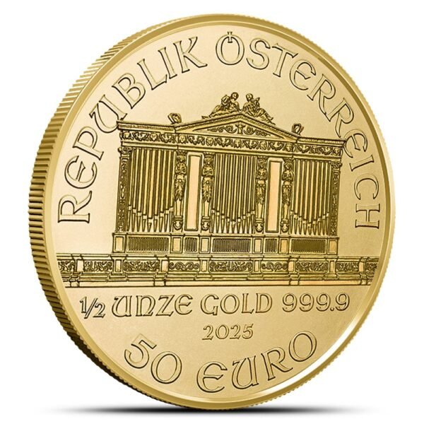 2025 1/2 oz Austrian Gold Philharmonic Coin (BU) - Image 2