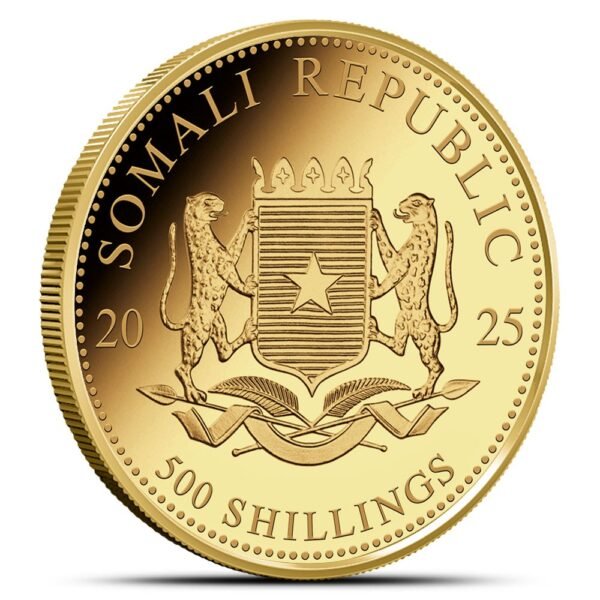 2025 1/2 oz Somalia Gold Elephant Coin (BU) - Image 2